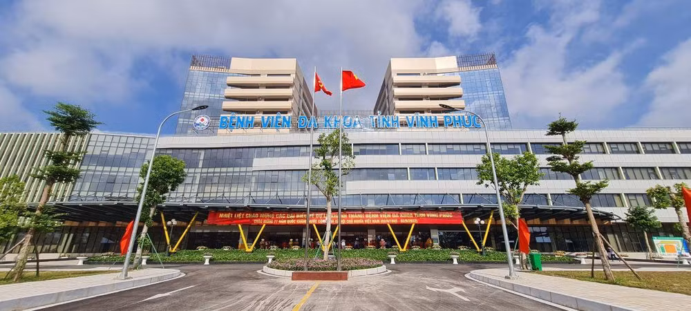 Bệnh viện đa khoa tỉnh Vĩnh Phúc được xây dựng hiện đại.