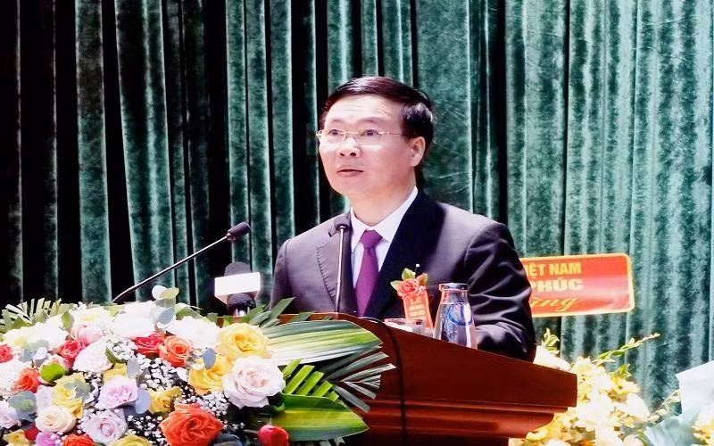 Đồng chí Võ Văn Thưởng, Ủy viên Bộ Chính trị, Thường trực Ban Bí thư phát biểu tại buổi lễ.