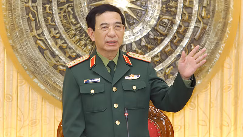 Đại tướng Phan Văn Giang phát biểu tại buổi làm việc.