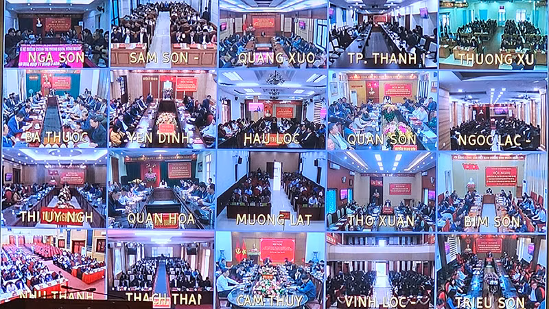 Các điểm cầu trực tuyến tại các địa phương trong tỉnh Thanh Hóa.