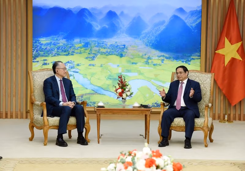 Thủ tướng Phạm Minh Chính tiếp ông Jim Yong Kim, cựu Chủ tịch Ngân hàng Thế giới (WB), Phó Chủ tịch Quỹ Đối tác cơ sở hạ tầng toàn cầu (GIP).