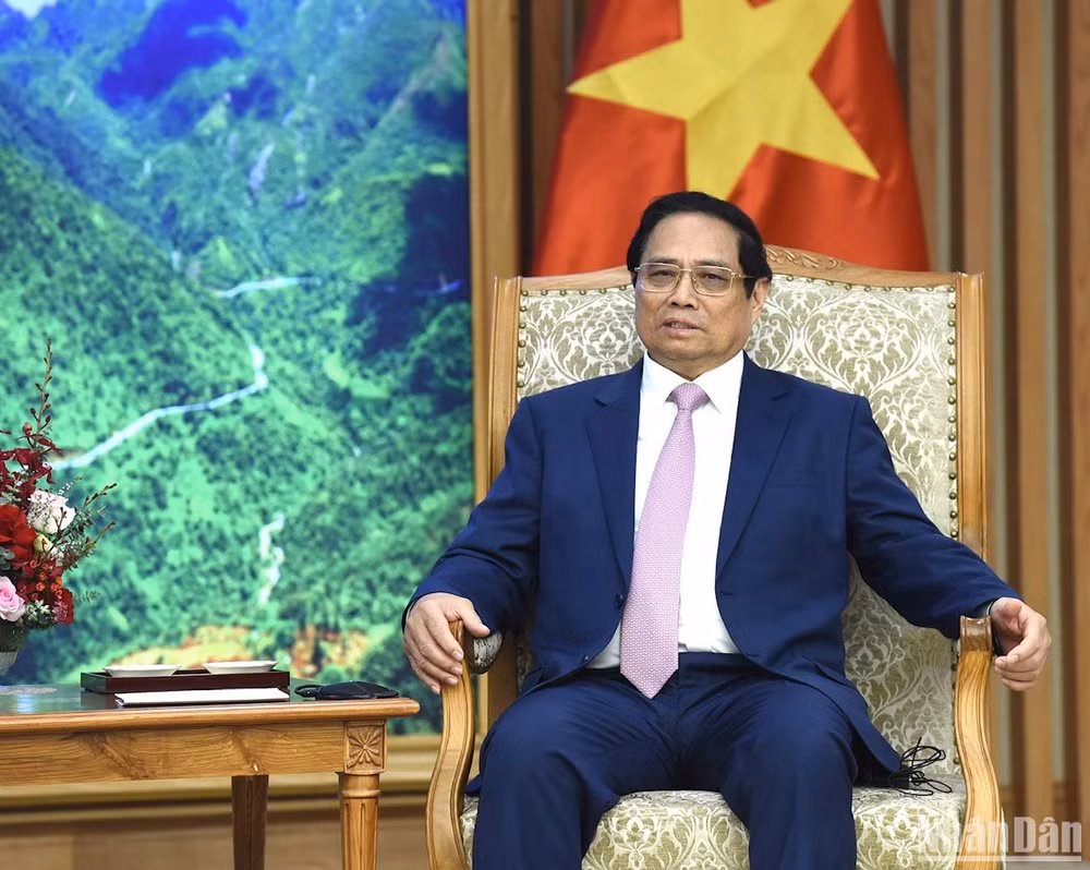 Thủ tướng Phạm Minh Chính phát biểu tại buổi tiếp.