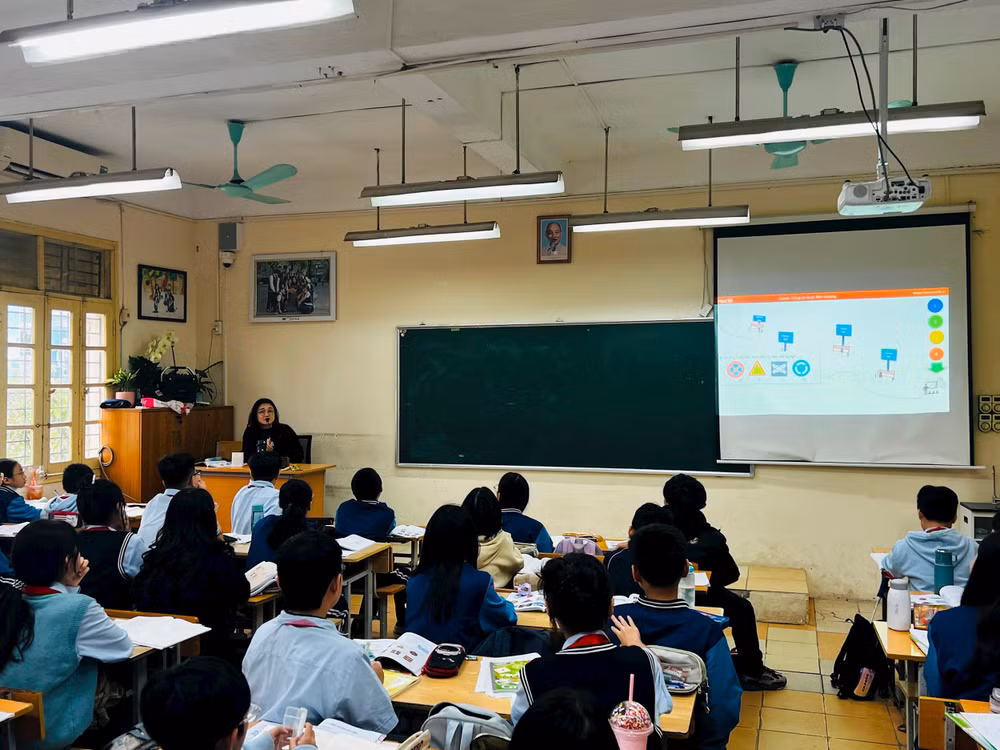 Một tiết học tại Trường THCS Đống Đa (Hà Nội).