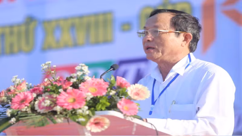 Ông Trần Đình Ánh, Phó Tổng Biên tập Báo và Đài Phát thanh-Truyền hình Quảng Nam, phát biểu khai mạc.