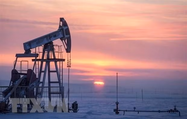 Giếng dầu ở thành phố Almetyevsk, Cộng hòa Tatarstan, Liên bang Nga. (Ảnh: TASS/TTXVN)