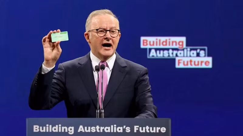 Thủ tướng Australia Anthony Albanese phát biểu tại buổi phát động chiến dịch tranh cử của Công đảng.