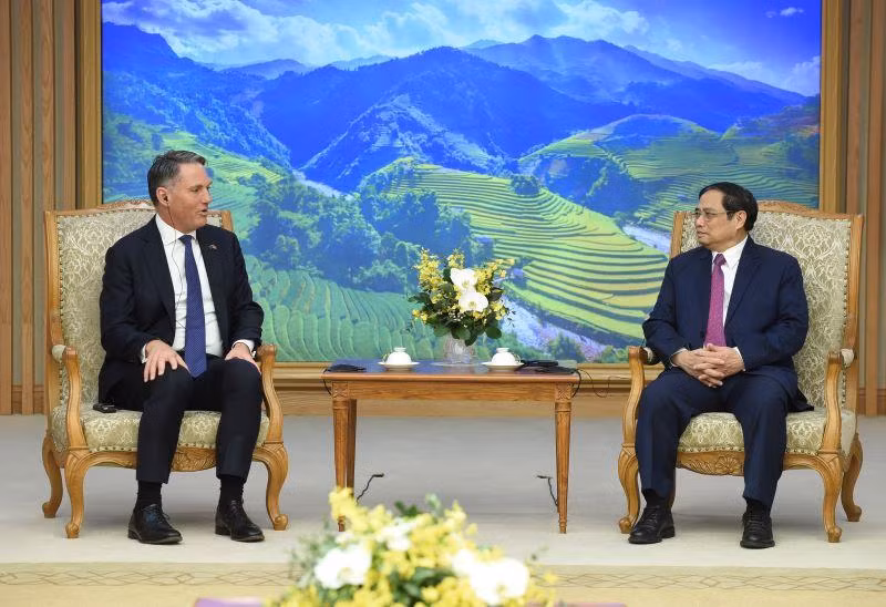 Thủ tướng Phạm Minh Chính tiếp Phó Thủ tướng, Bộ trưởng Quốc phòng Australia Richard Marles. 