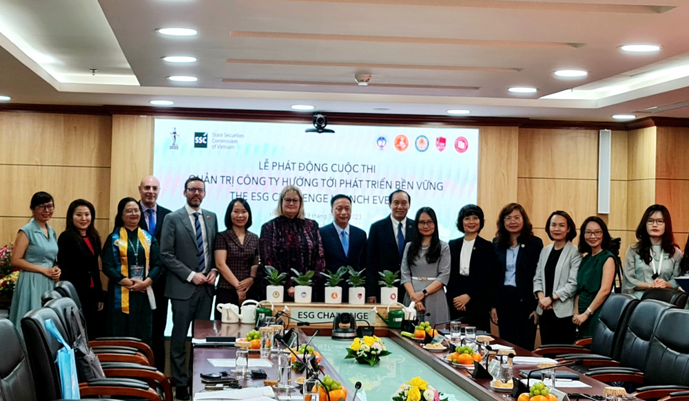 Lễ phát động cuộc thi Quản trị công ty hướng tới phát triển bền vững-ESG Challenge 2023 dành cho sinh viên.