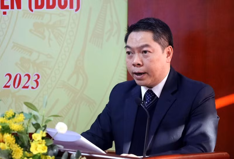 Ông Đoàn Thanh Sơn, Phó Chủ tịch Ủy ban nhân dân tỉnh Lạng Sơn phát biểu tại hội nghị.