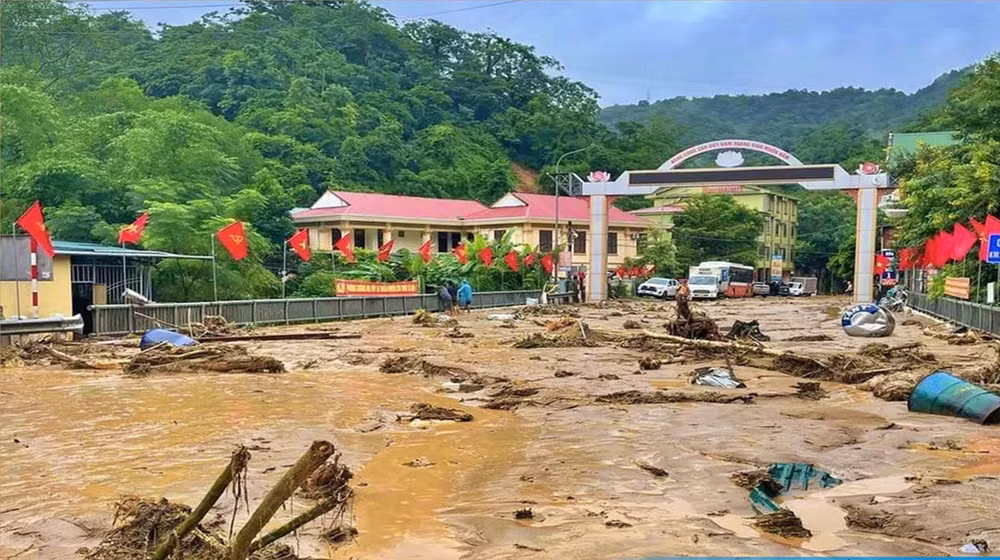 Hoàn lưu của cơn bão số 4 (bão Noru) gây mưa lớn, dẫn đến ngập lụt gây thiệt hại nặng nề tại huyện Kỳ Sơn, tỉnh Nghệ An. (Ảnh: Ban Chỉ đạo quốc gia về phòng, chống thiên tai)