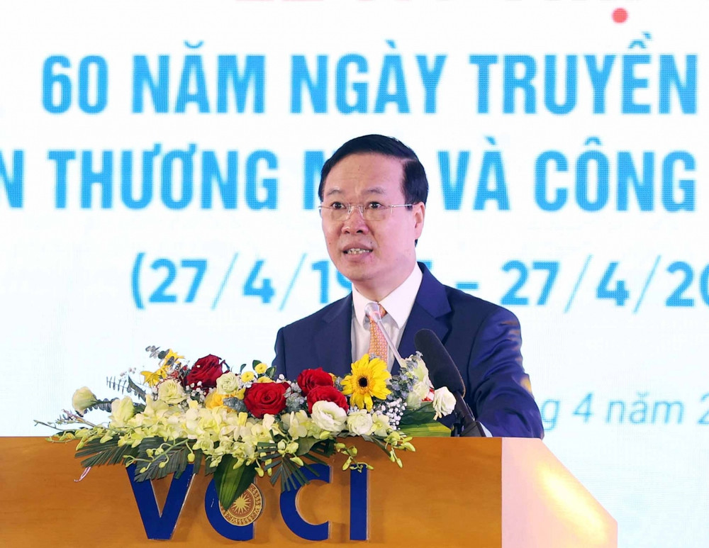 Chủ tịch nước Võ Văn Thưởng phát biểu tại buổi lễ. 