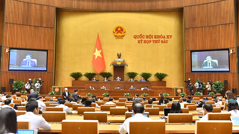 Quang cảnh phiên chất vấn và trả lời chất vấn của Quốc hội. (Ảnh ĐĂNG KHOA)