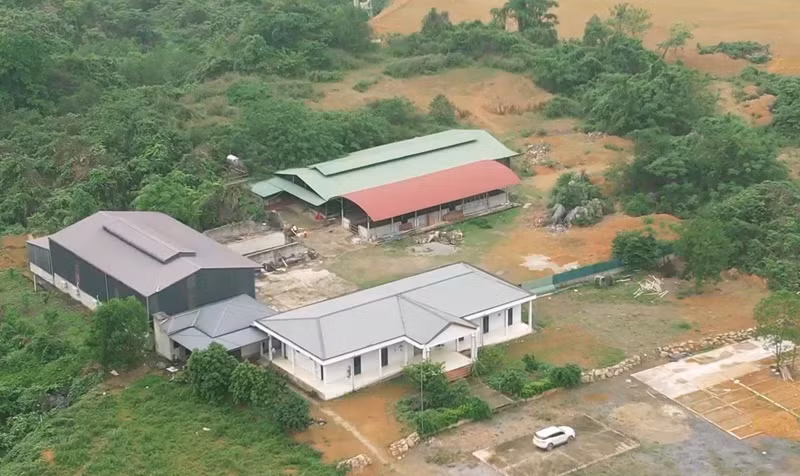 Khu nhà trụ sở và chăn nuôi được Công ty cổ phần đầu tư và phát triển bò Mông Việt Nam đầu tư tại huyện Chợ Mới. (Ảnh: TUẤN SƠN)