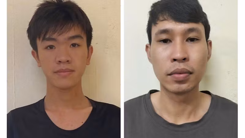 Đối tượng Nguyễn Ngọc Hùng (ảnh trái) và đối tượng Trần Văn Đức. (Ảnh: THUỲ DƯƠNG)