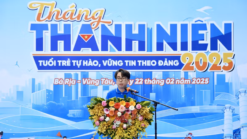 Bí thư Đoàn Thanh niên Petrovietnam Phạm Đăng An phát động Tháng thanh niên 2025.