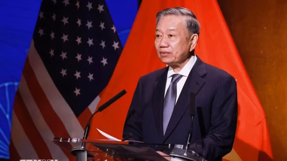 Tổng Bí thư, Chủ tịch nước Tô Lâm phát biểu tại buổi lễ. (Ảnh: TTXVN)