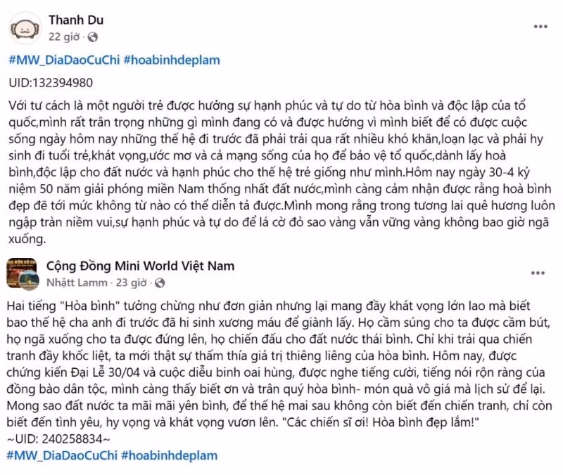 Dự án game chạm đến cảm xúc trong mỗi người trẻ, khơi dậy tinh thần yêu nước, lòng biết ơn và trách nhiệm với quá khứ. (Ảnh chụp màn hình) Dự án game chạm đến cảm xúc trong mỗi người trẻ, khơi dậy tinh thần yêu nước, lòng biết ơn và trách nhiệm với quá khứ. (Ảnh chụp màn hình)