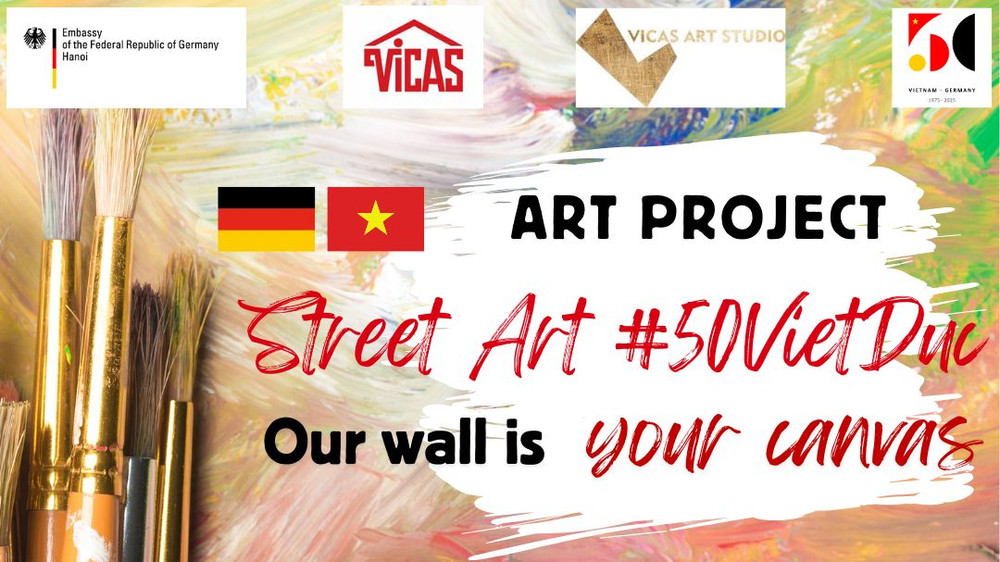 Poster dự án đưa nghệ thuật thị giác trở thành cầu nối hữu nghị Việt Nam-Đức. (Ảnh: Đại sứ quán Đức tại Việt Nam)