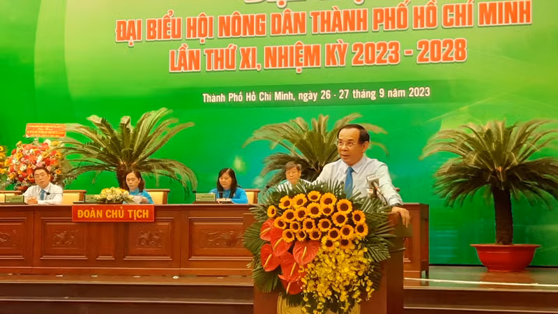 Bí thư Thành ủy Thành phố Hồ Chí Minh Nguyễn Văn Nên phát biểu chỉ đạo Đại hội.