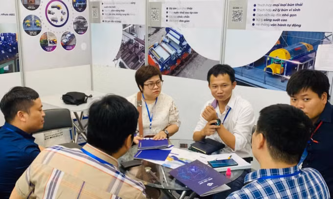 Gian hàng của một doanh nghiệp tại sự kiện Kết nối công nghệ và Đổi mới sáng tạo Việt Nam năm 2022.