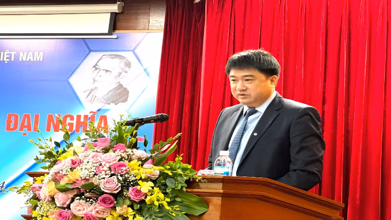 Giáo sư Chu Hoàng Hà, Phó Chủ tịch Viện Hàn lâm Khoa học và Công nghệ Việt Nam phát biểu tại sự kiện.