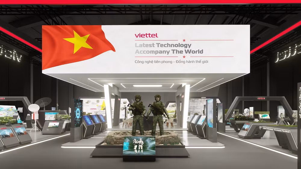 Sản phẩm quân sự của Viettel tại triển lãm.