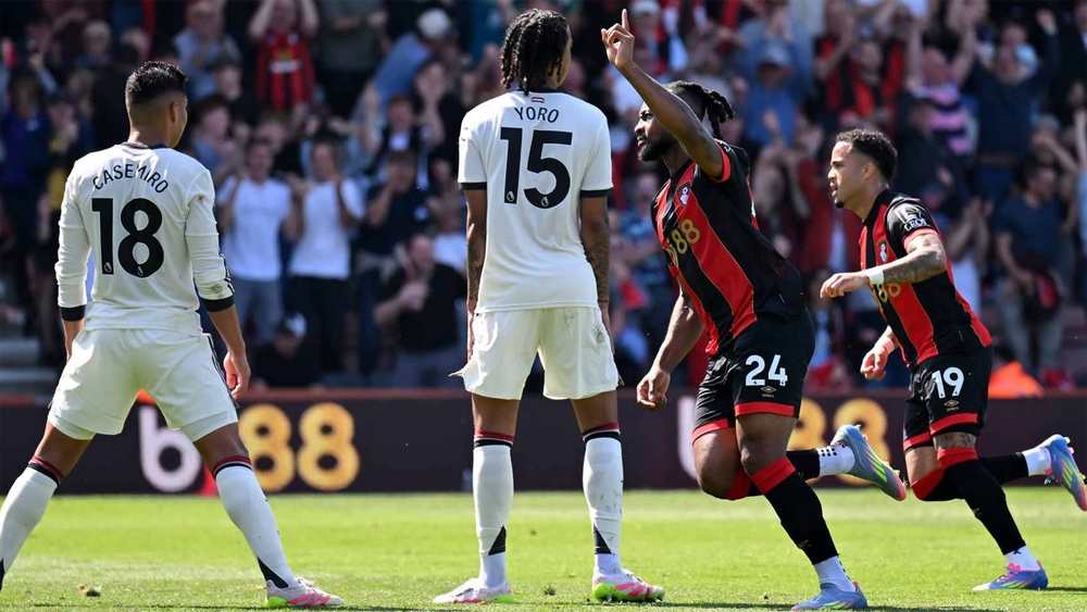 Semenyo mang về bàn mở tỷ số cho Bournemouth. (Ảnh: MUFC)