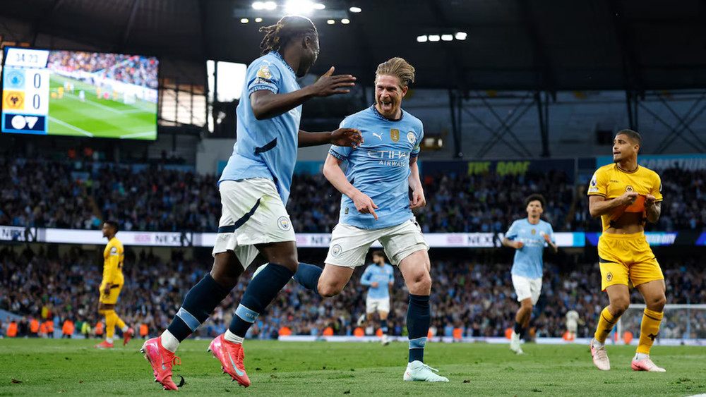De Bruyne ghi bàn thắng duy nhất cho Man City trước Wolverhampton. (Ảnh: MCFC)