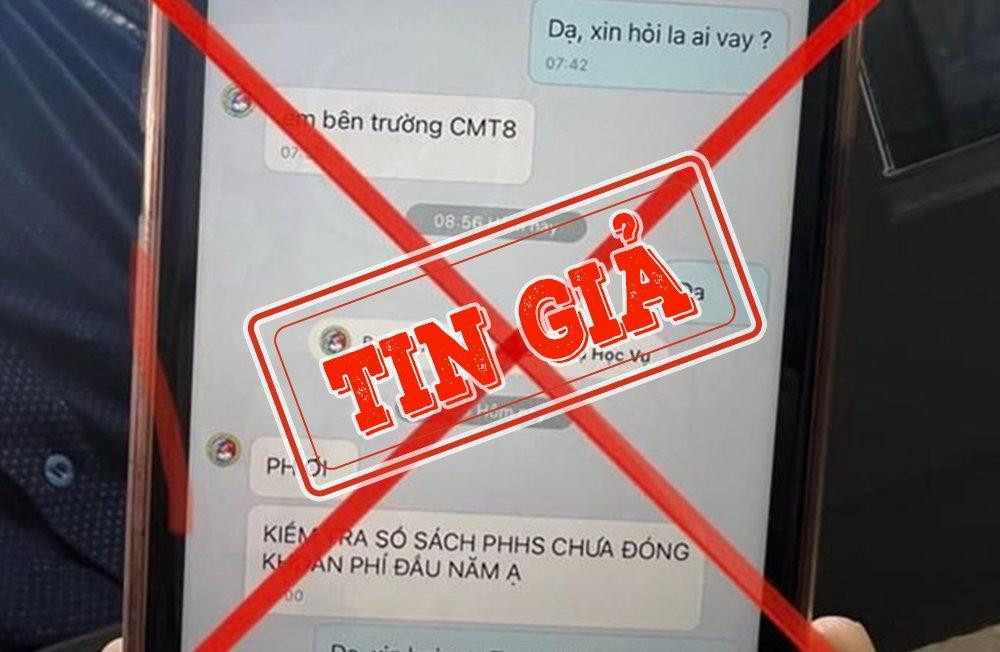 Mạo danh nhà trường gửi tin nhắn đến phụ huynh học sinh để yêu cầu đóng học phí.
