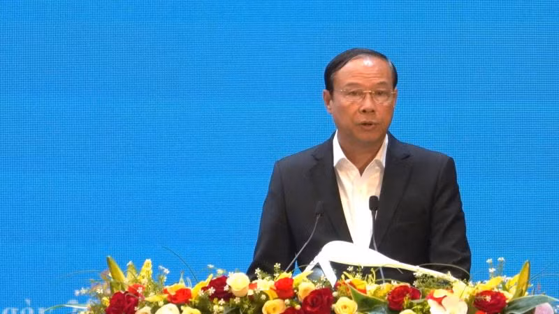 Ông Nguyễn Văn Thọ, Chủ tịch Ủy ban nhân dân tỉnh Bà Rịa-Vũng Tàu phát biểu tại hội nghị.