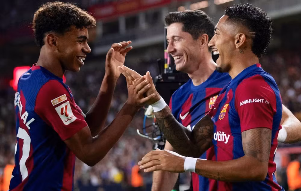 Hàng công của Barca sở hữu phong độ thi đấu ấn tượng. (Ảnh: Getty)