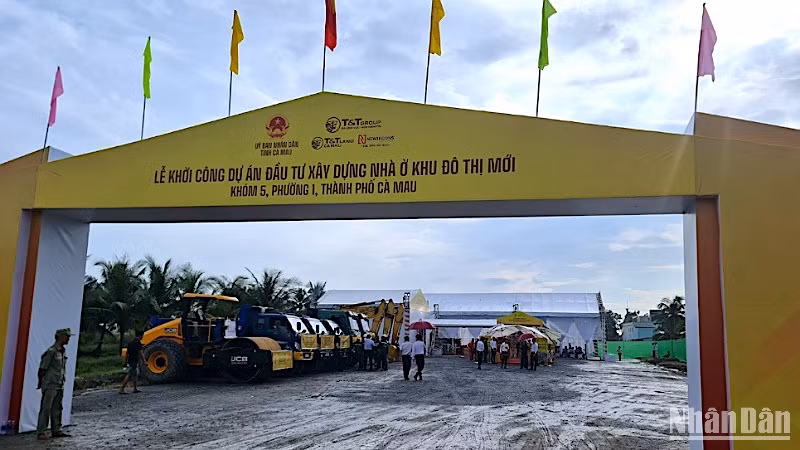 Khu vực khởi công dự án nhà ở đô thị hơn 1.000 tỷ đồng tại Cà Mau vào chiều 10/12.