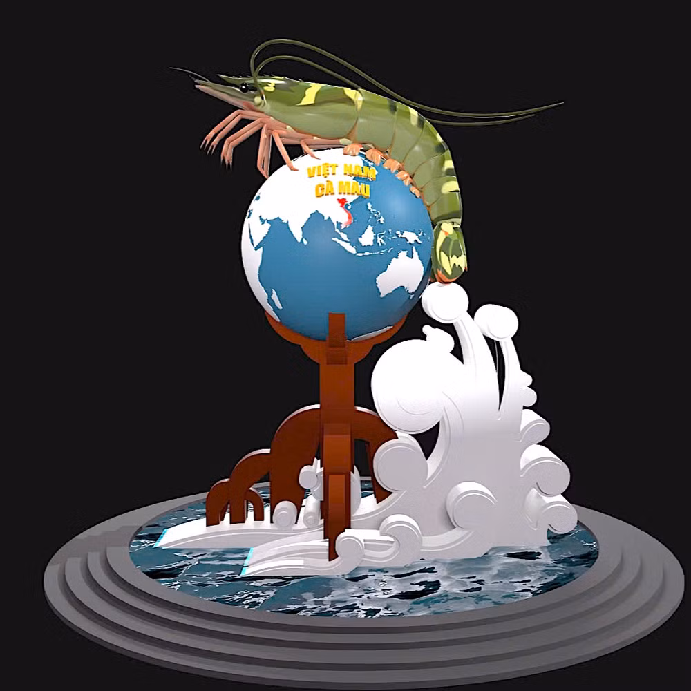 Biểu tượng con tôm Cà Mau (ảnh chủ đầu tư cung cấp).