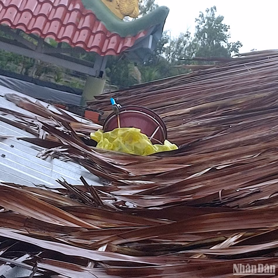 Thiết bị giám sát hành trình trang bị cho tàu cá của ông Nguyễn Văn Út bị phát hiện treo trên nóc nhà dân ở xã Phong Điền, huyện Trần Văn Thời, tỉnh Cà Mau.