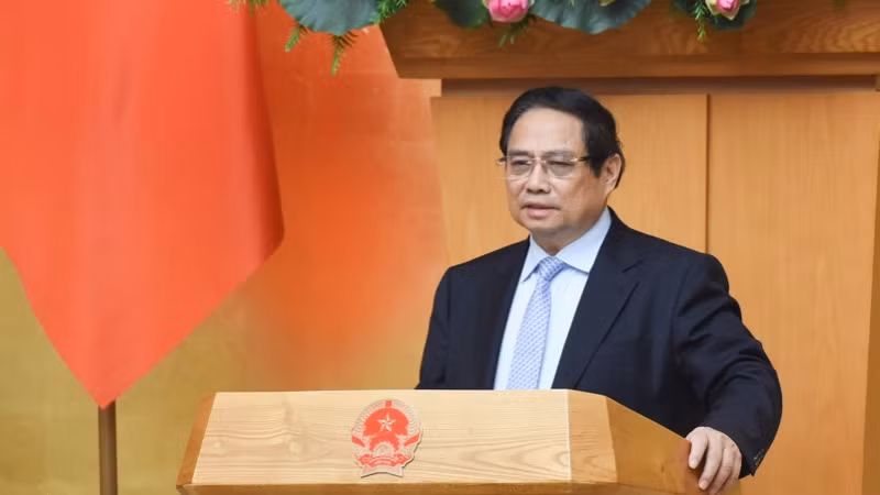 Thủ tướng Phạm Minh Chính phát biểu ý kiến tại phiên họp. (Ảnh: TRẦN HẢI).