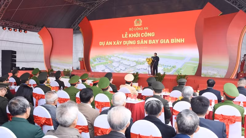 Quang cảnh Lễ khởi công Sân bay Gia Bình. (Ảnh: Trần Hải)