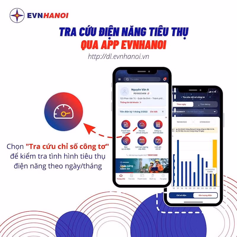Khách hàng tại Hà Nội có thể tra cứu điện năng tiêu thụ qua App EVNHANOI