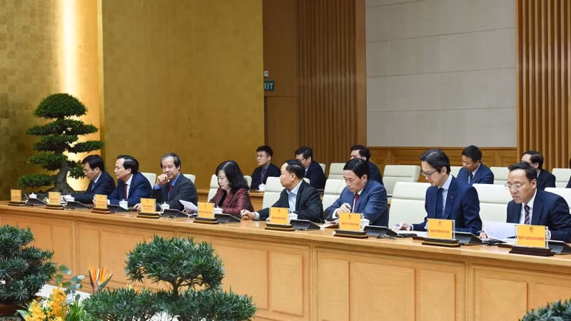 Lãnh đạo các bộ, ngành Việt Nam tham dự buổi tiếp (Ảnh: TRẦN HẢI).