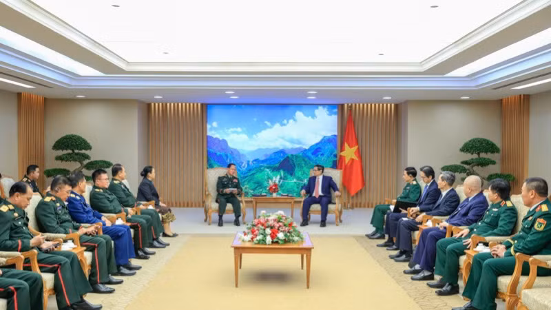 Quang cảnh buổi tiếp. (Ảnh: TRẦN HẢI)