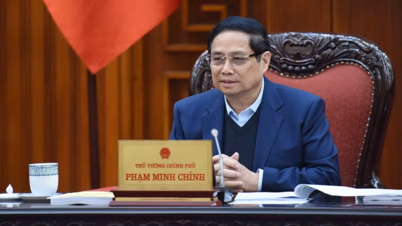 Thủ tướng Phạm Minh Chính phát biểu ý kiến chỉ đạo phiên họp. (Ảnh: TRẦN HẢI)