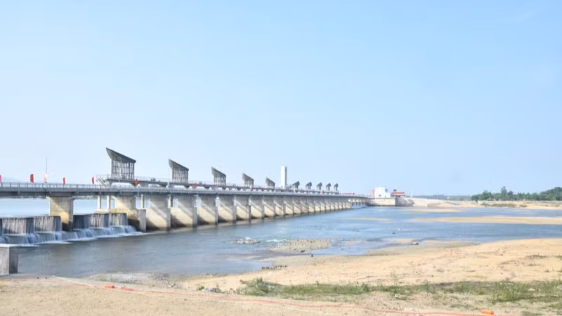 Đập dâng Phú Phong, huyện Tây Sơn. (Ảnh: THANH GIANG)