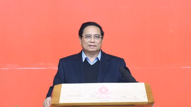 Thủ tướng Phạm Minh Chính phát biểu ý kiến Hội nghị. (Ảnh: TRẦN HẢI)