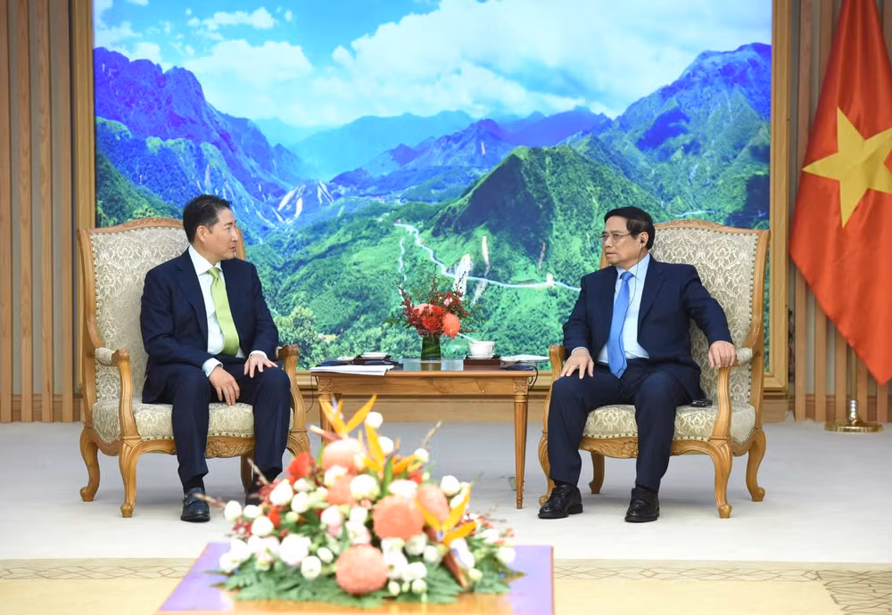 Thủ tướng Phạm Minh Chính tiếp ông Cho Hyun-joon, Chủ tịch Tập đoàn Hyosung (Hàn Quốc).