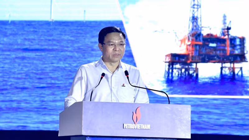 Chủ tịch HĐTV Tập đoàn Dầu khí Quốc gia Việt Nam Lê Mạnh Hùng phát biểu ý kiến tại sự kiện. (Ảnh: Thanh Giang)