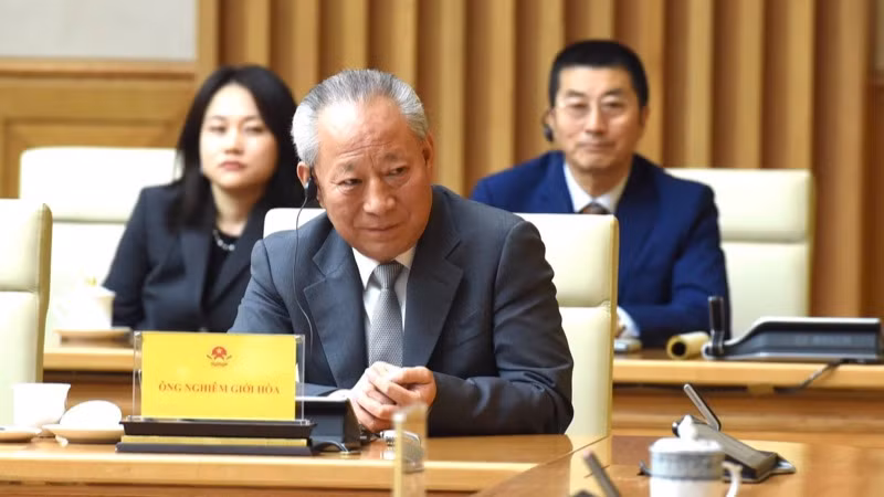 Ông Nghiêm Giới Hoà phát biểu ý kiến tại buổi làm việc. (Ảnh: Trần Hải)