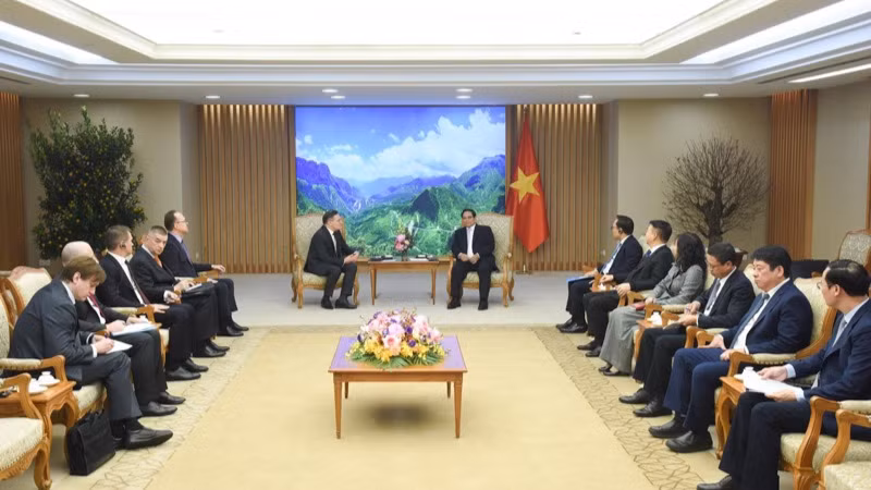 Quang cảnh buổi tiếp. (Ảnh: TRẦN HẢI)