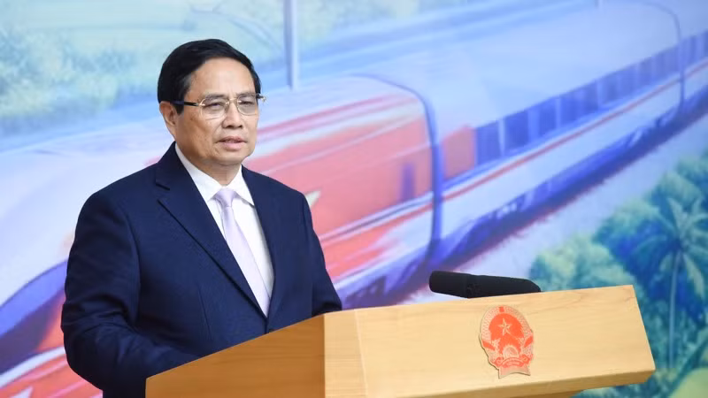 Thủ tướng Phạm Minh Chính - Trưởng Ban Chỉ đạo phát biểu ý kiến tại phiên họp thứ nhất. (Ảnh: TRẦN HẢI)