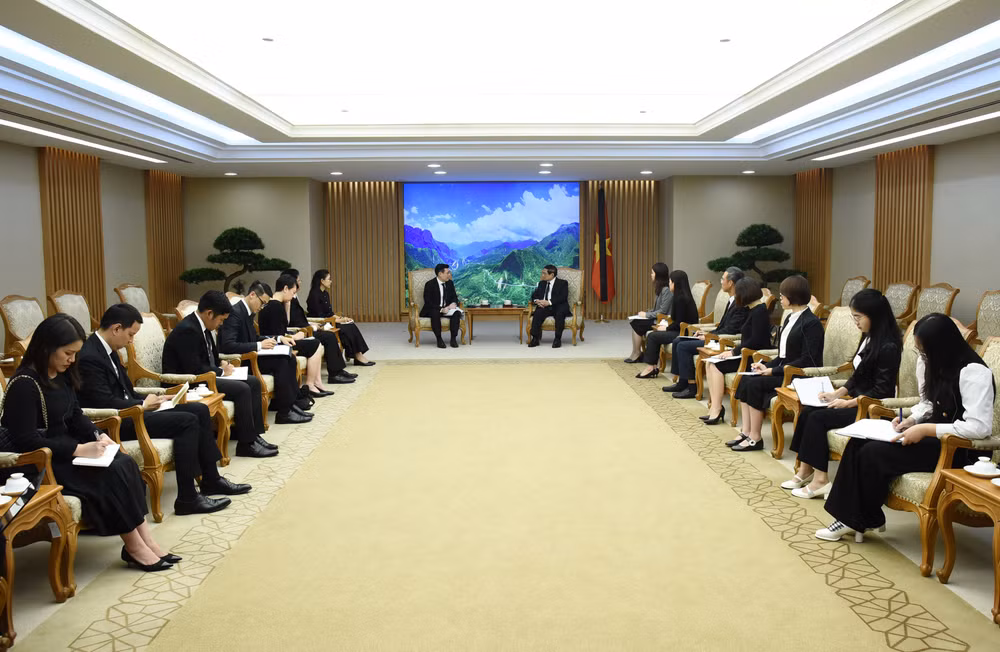 Quang cảnh buổi tiếp. (Ảnh: Trần Hải)