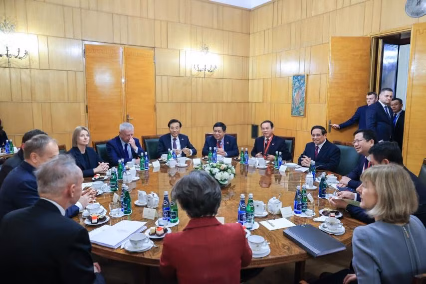 Thủ tướng Phạm Minh Chính phát biểu ý kiến tại hội đàm (Ảnh: NHẬT BẮC/VGP).