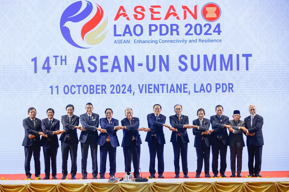 Thủ tướng Phạm Minh Chính và các nhà Lãnh đạo tại Hội nghị Cấp cao ASEAN-Liên hợp quốc lần thứ 14. (Ảnh: Nhật Bắc/VGP)